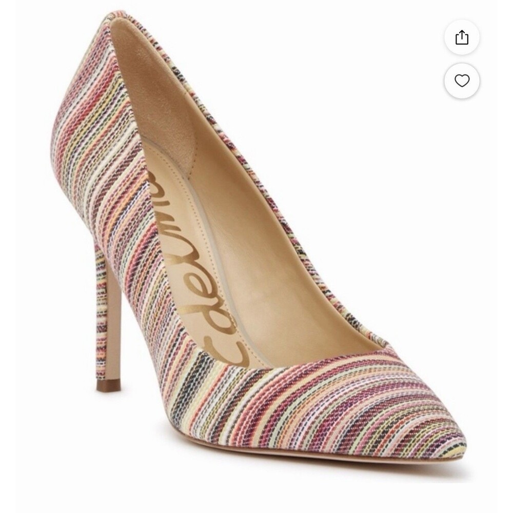 Sam Edelman Multicolor Stripe Stiletto High Heel Pointed Toe Pumps 6.5 - Hazel